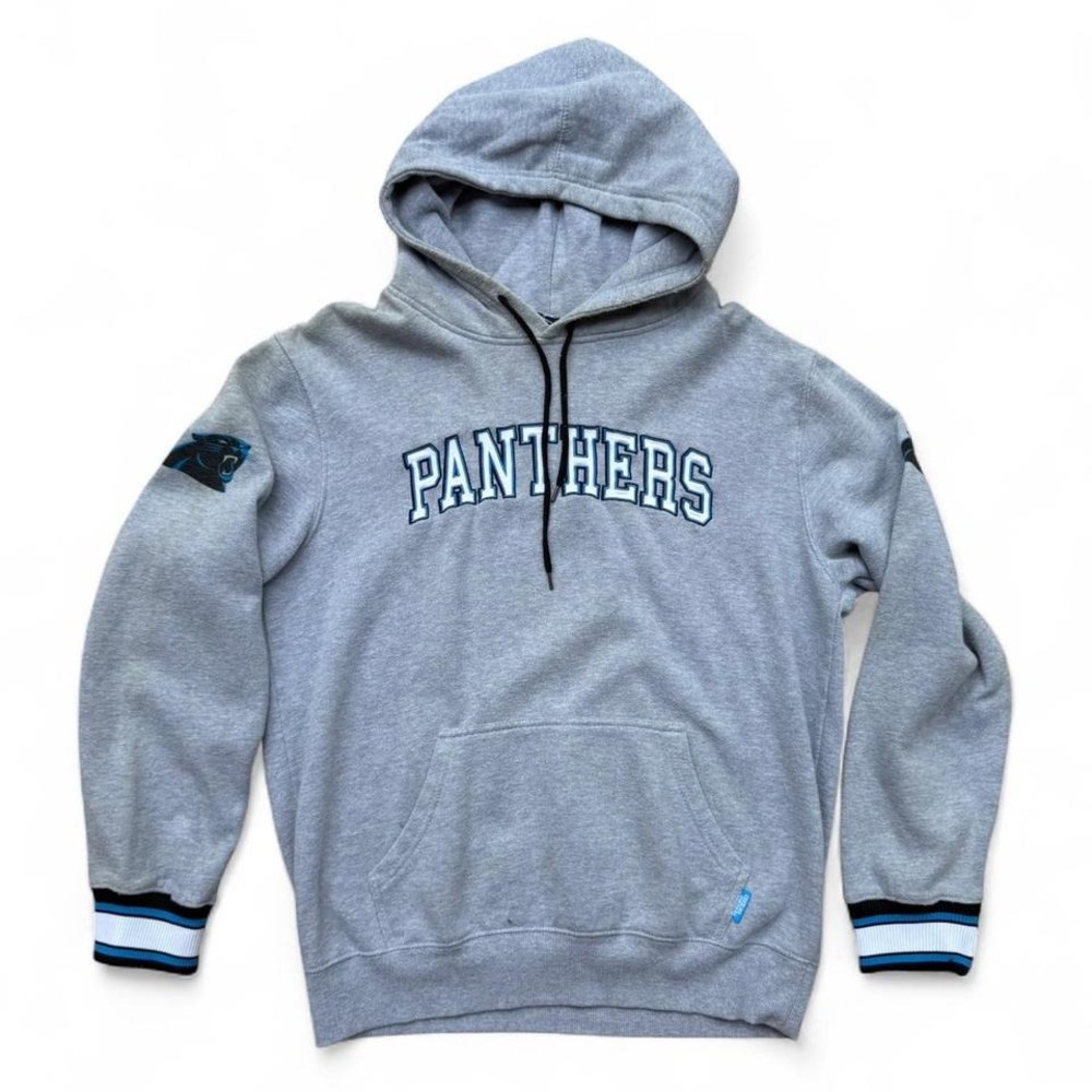 Carolina Panthers NFL Hoodie Mens Size Large Gray Embroidered Pullover Official‎